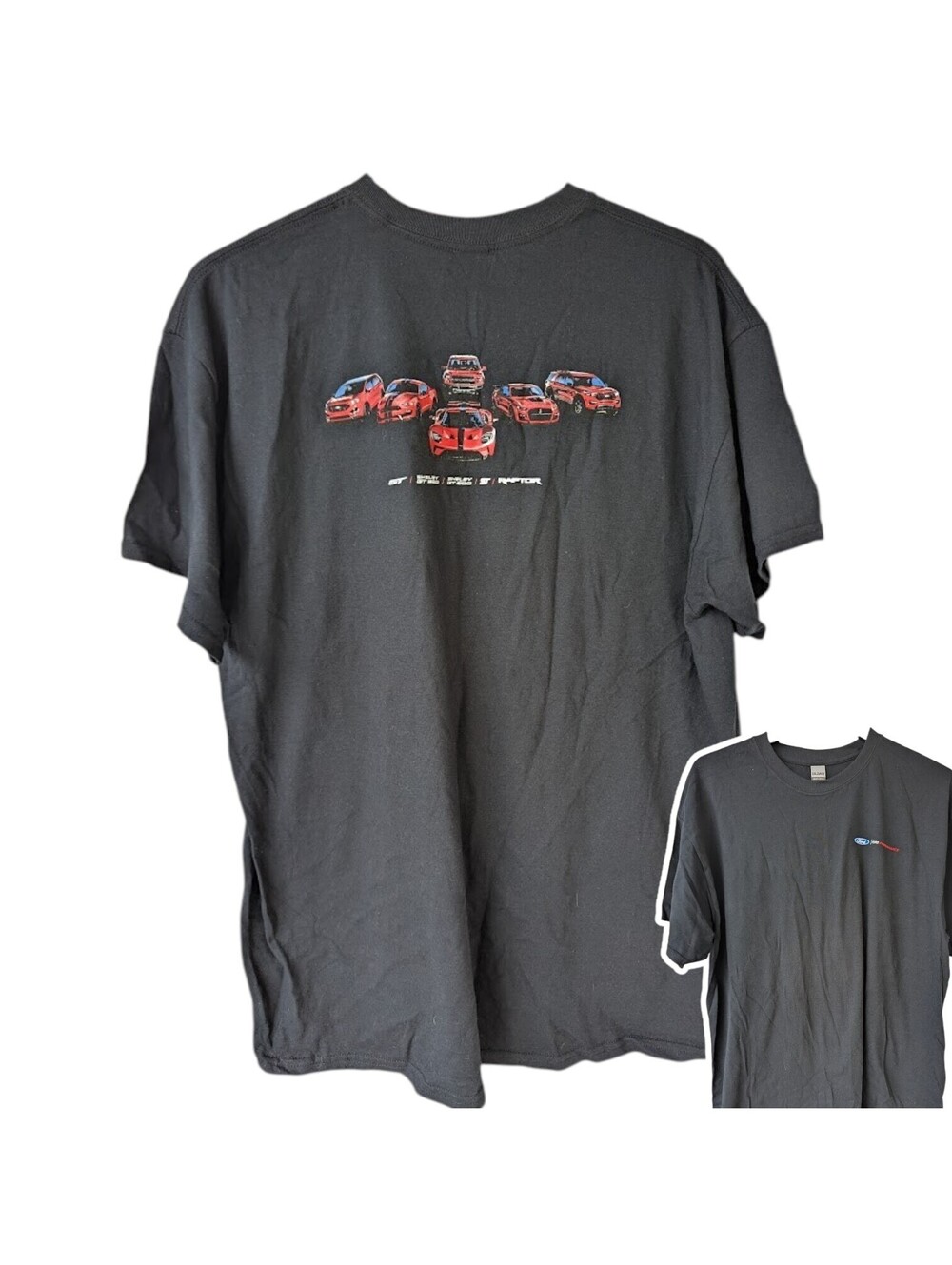 Ford Performance T-Shirt Mens XL Black Shelby GT500 Raptor Racing Tee 24x31